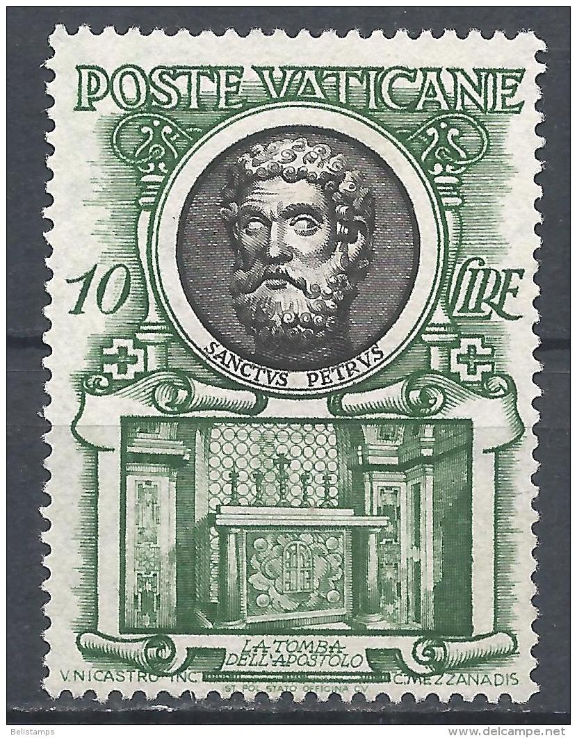 Vatican City 1953. Scott #160 (M) St. Peter And Tomb Of The Apostie - Neufs