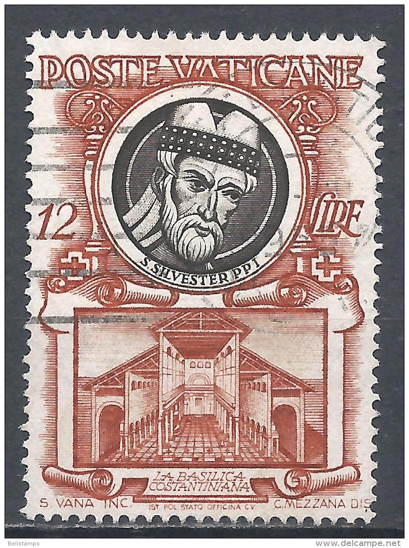 Vatican City 1953. Scott #161 (U) Sylvester I And Constantine Basilica - Oblitérés