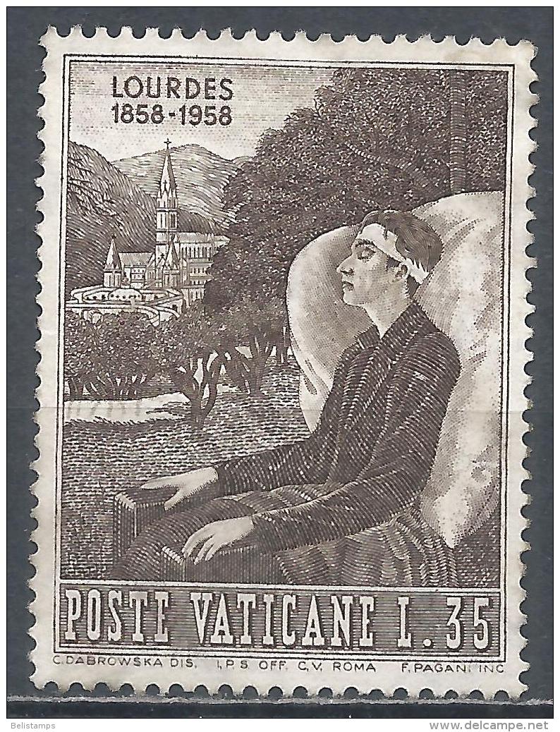 Vatican City 1958. Scott #237 (M) Sick Man And Basilica * - Neufs