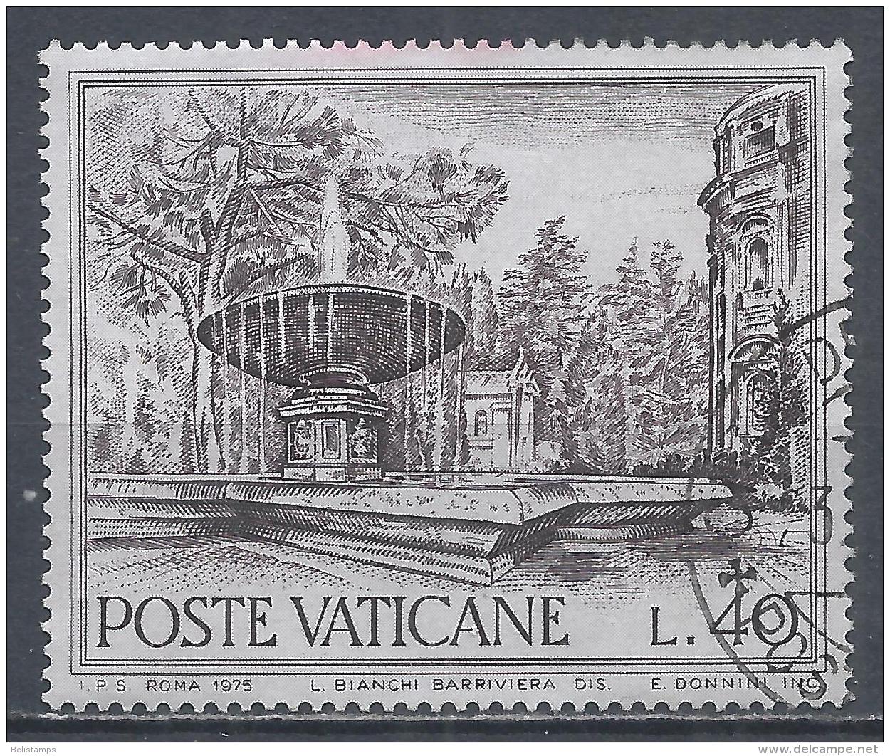 Vatican City 1975. Scott #574 (U) Fountain Of Rome, Piazza St. Martha, Apse Of St. Peter's * - Oblitérés