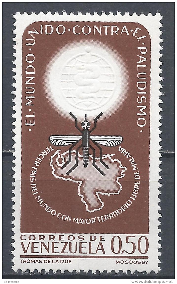 Venezuela 1962. Scott #825 (MNH) Malaria Eradication Emblem, Mosquito And Map * - Venezuela