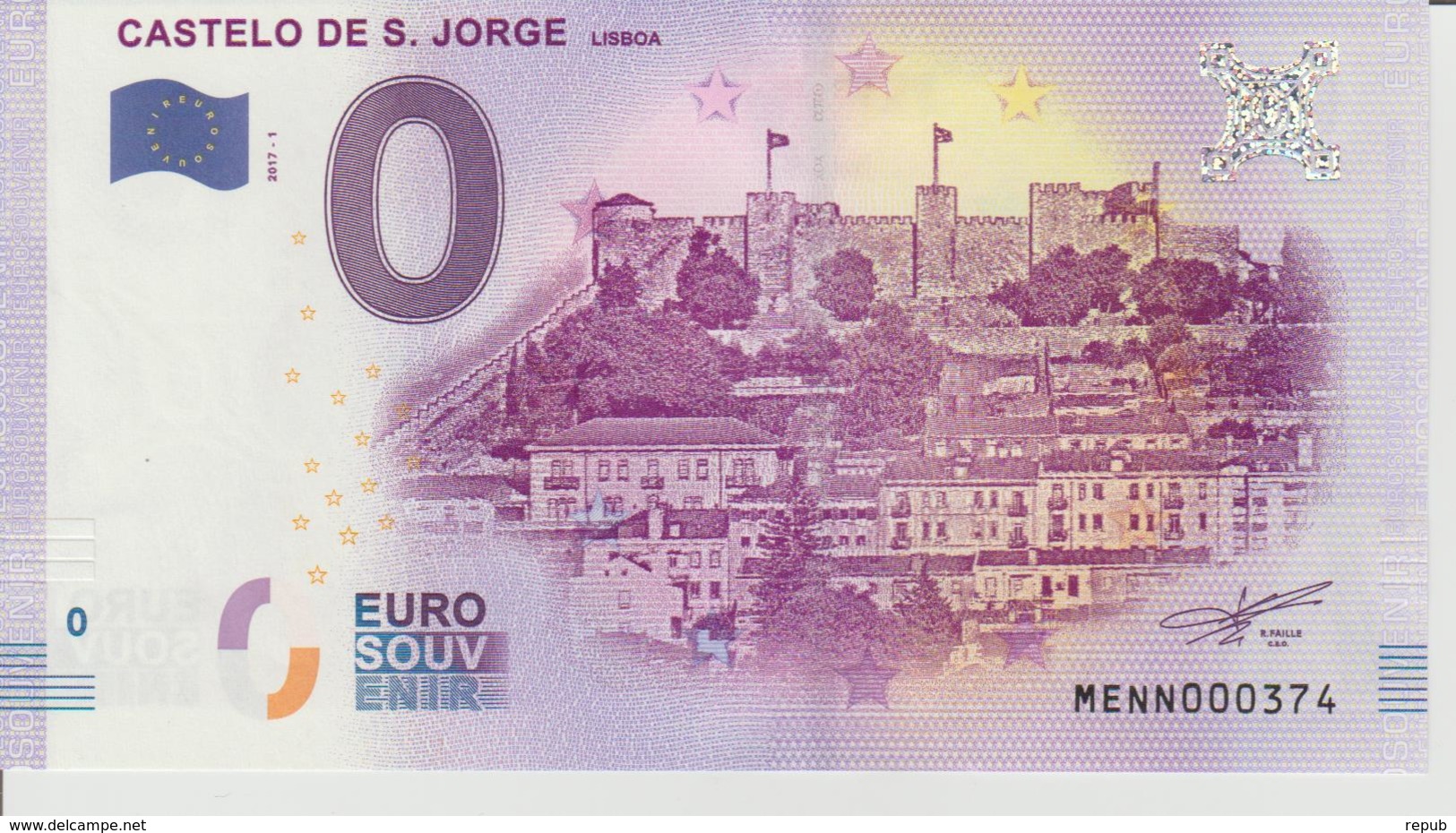 Billet Touristique 0 Euro Souvenir Portugal - Castello De S. Jorge Liboa 2017-1 N°MENN000374 - Private Proofs / Unofficial