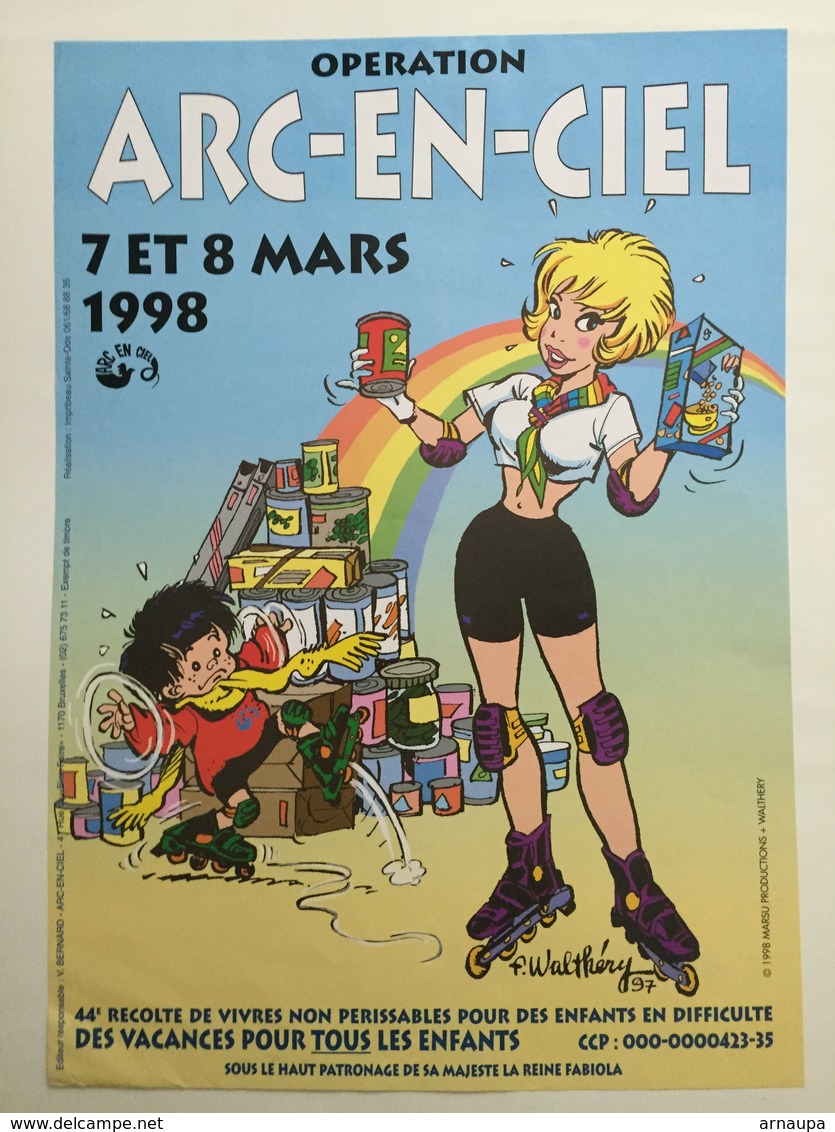 Affiche Natacha Walthery Opé Arc En Ciel - Serigraphien & Lithographien