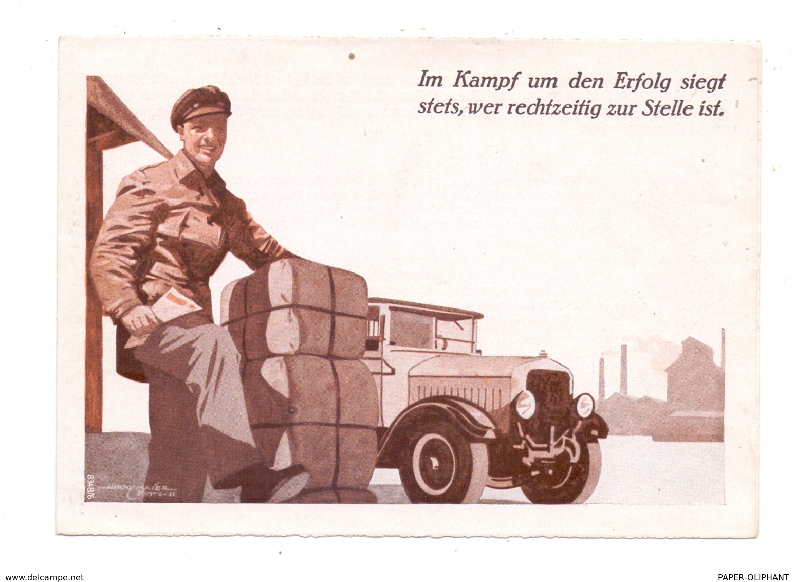 AUTO - LKW - BOSCH-Werbung, Klappkarte, Keine AK, Künstler Harry Maier, Stuttgart - Transporter & LKW