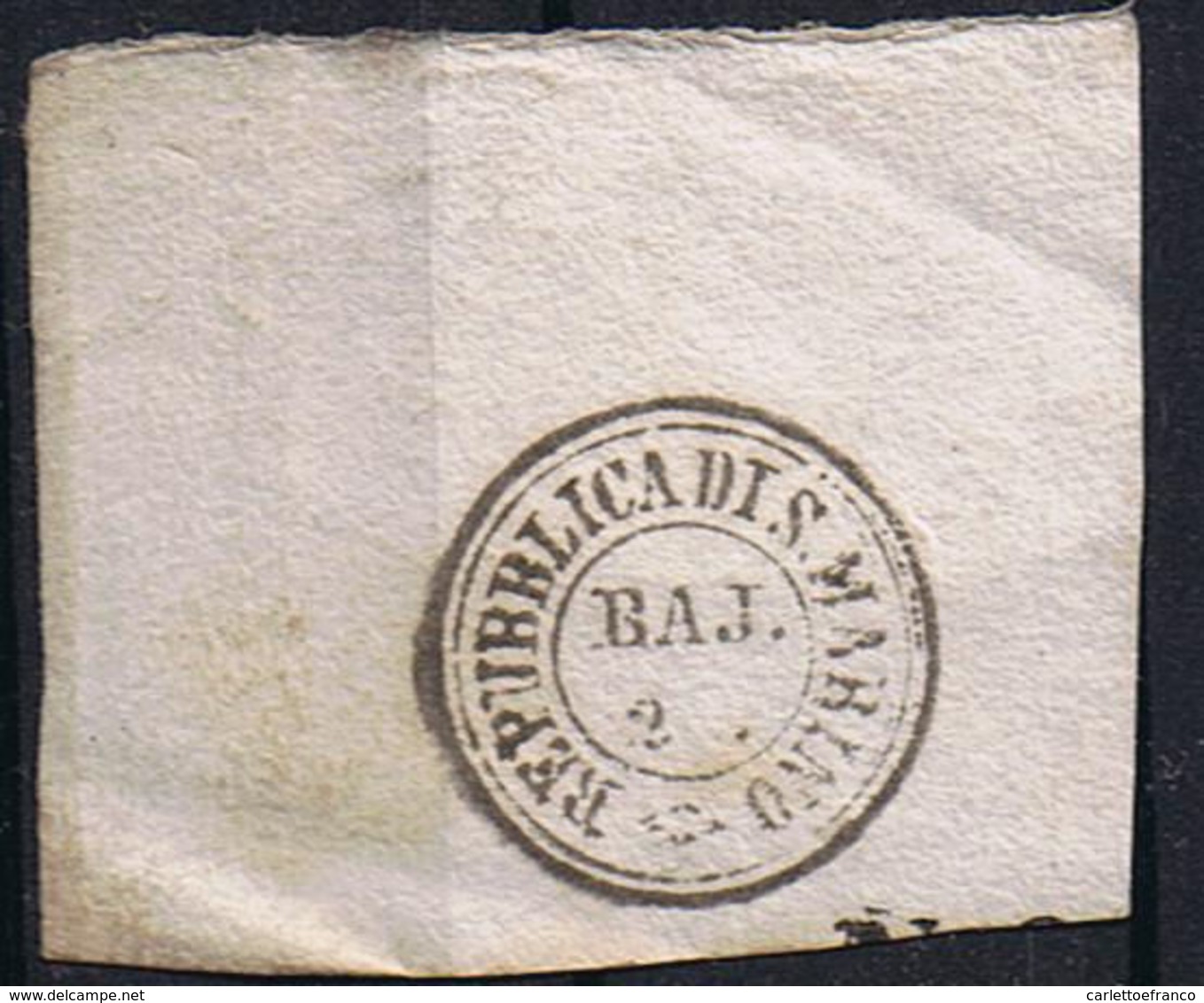 Frammento Di Annullo Repubblica Di San Marino Prefilatelico - 2 Baj - ...-1877 Prephilately