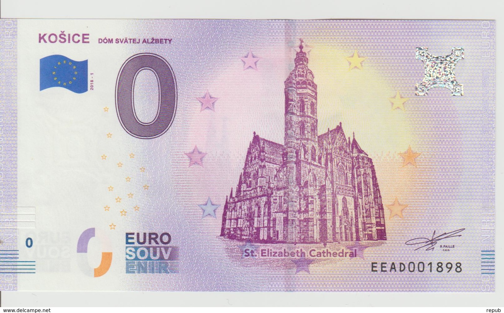 Billet Touristique 0 Euro Souvenir Slovaquie - Kosice 2018-1 N°EEAD001898 - Essais Privés / Non-officiels