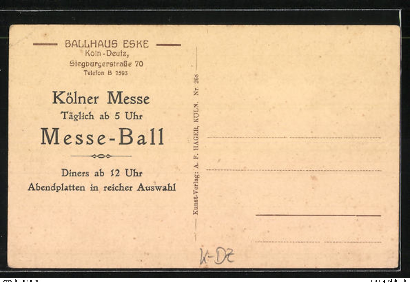 AK Köln-Deutz, Inneres Vom Ballhaus Eske - Koeln