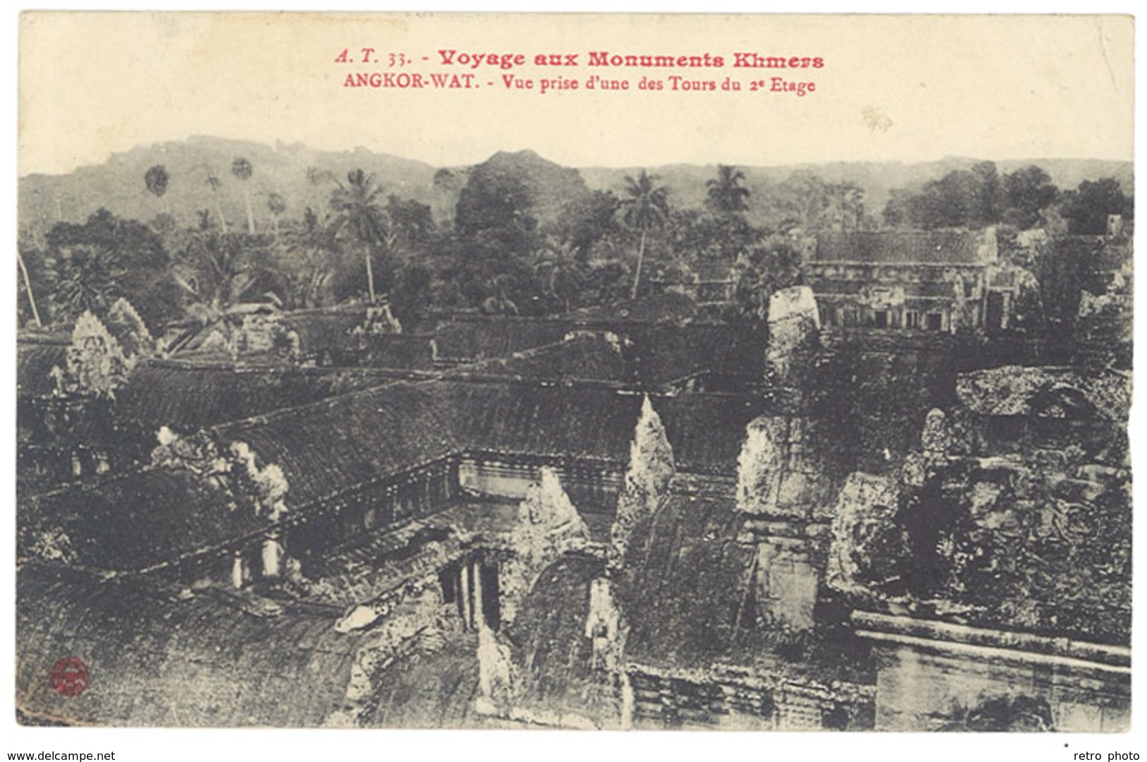 Cpa Asie - Cambodge - Angkor Wat, Vue Prise D'une Des Tours ... - Cambodia