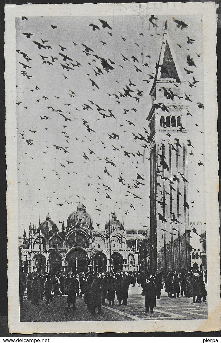 VENETO - VENEZIA - PIAZZA SAN MARCO - FORMATO PICCOLO - ED. SCROCCHI - VIAGGIATA 1933 FRANCOBOLLO ASPORTATO - Venezia