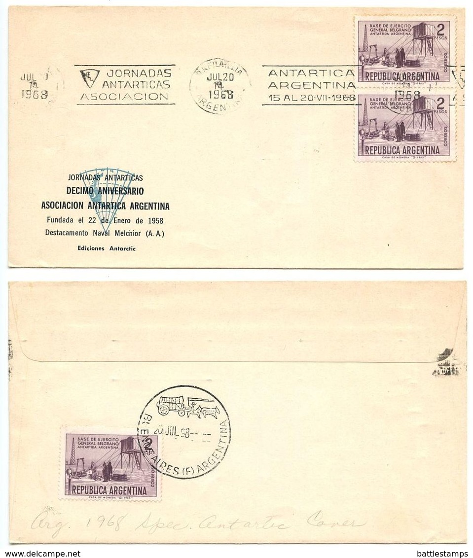 Argentina 1968 Cover 10th Anniversary Antarctic Conference, Argentina Antarctic Association - Covers & Documents