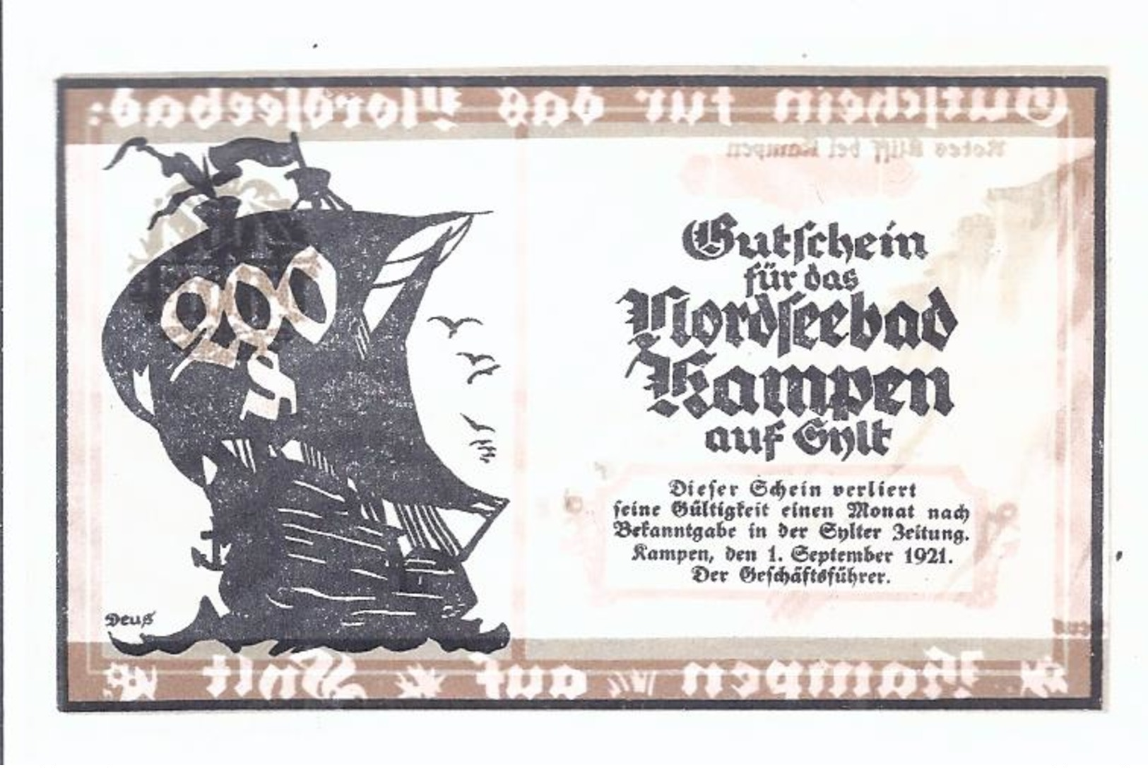 Notgeld - Kampen A Sylt - Einzelschein 200 Pfennig   - NG-059 - Lokale Ausgaben