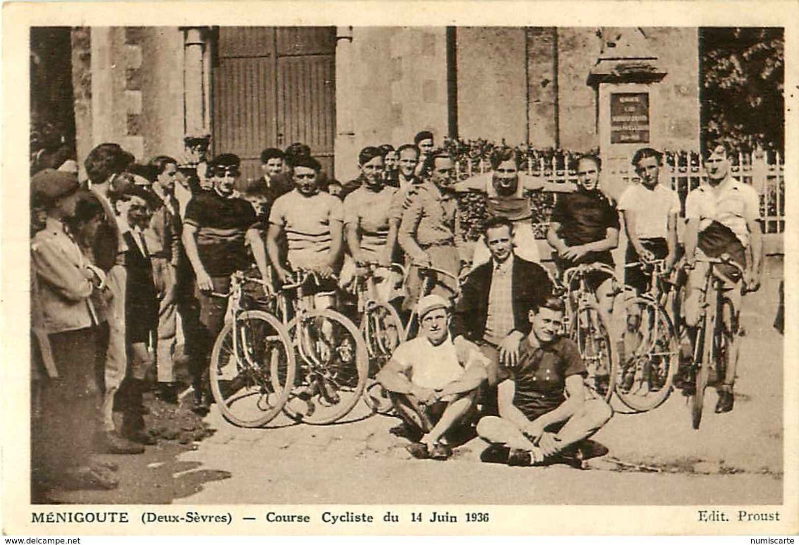 Cpa MENIGOUTE 79 Course Cycliste Du 14 Juin 1936 - Autres & Non Classés