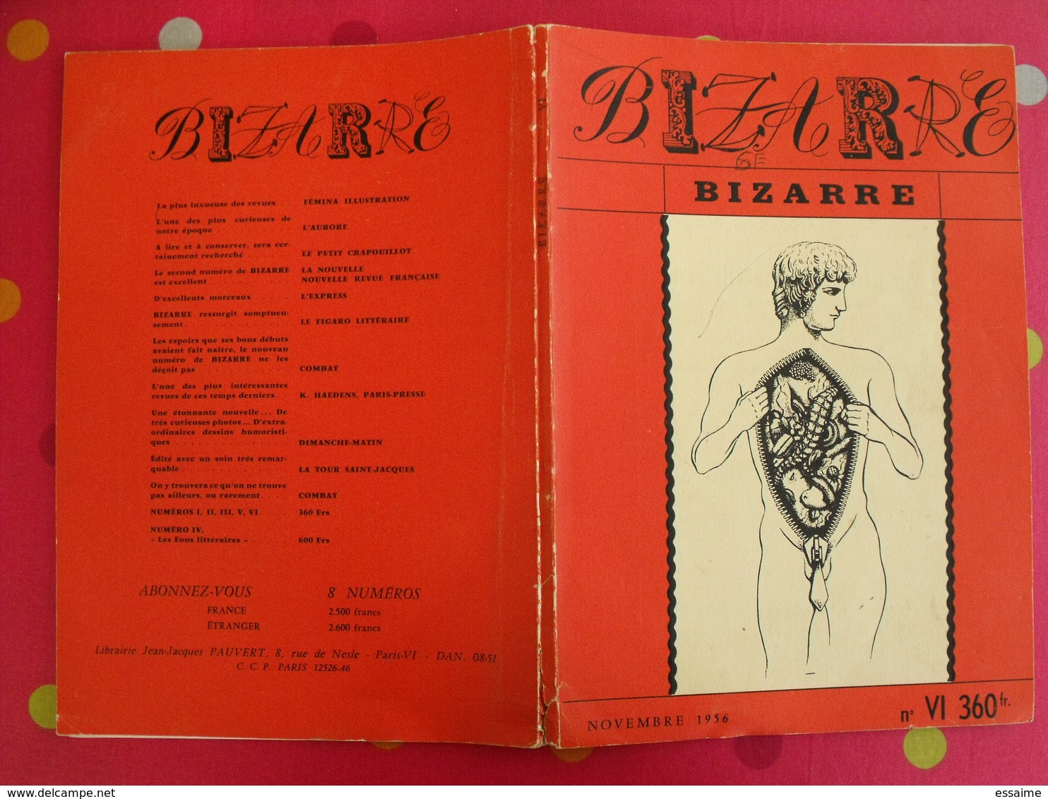 Bizarre N° 6 De Novembre 1956. Prestigiditation Bielkine Guy Bourdin Aubert Henry - Humour