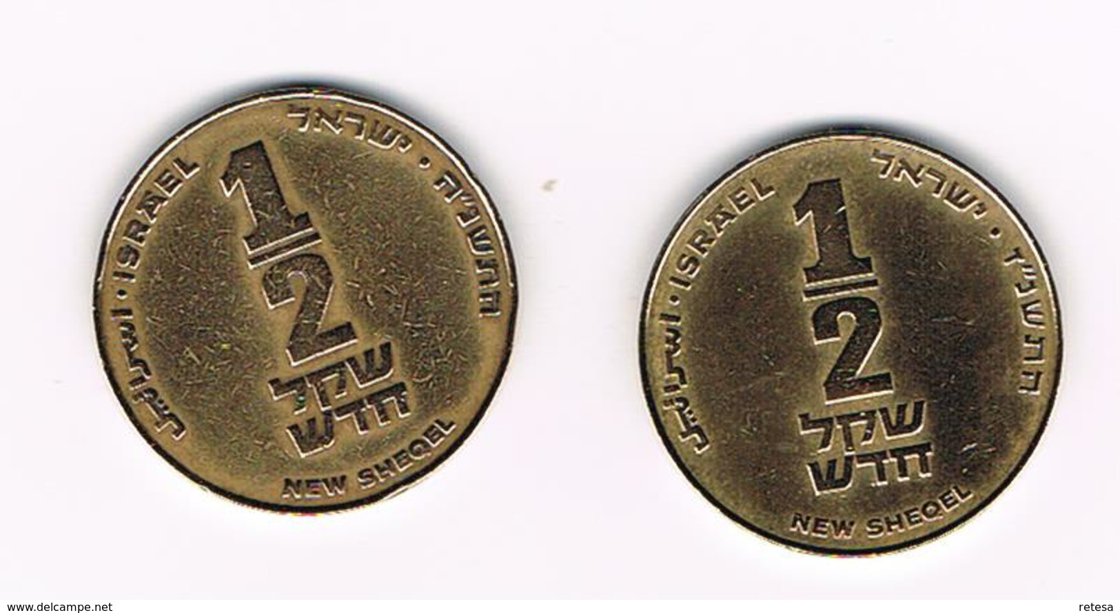 &-   ISRAEL  2 X 1/2   NEW  SHEQEL   1985/87 - Israël