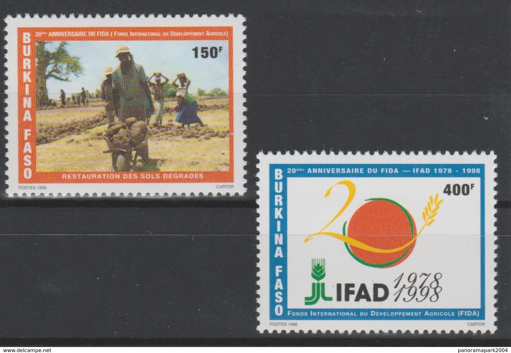 Burkina Faso 1998 Mi. 1499 - 1500 IFAD FIDA 20 Ans 1978 Food Nahrung 2 Val. ** - Against Starve
