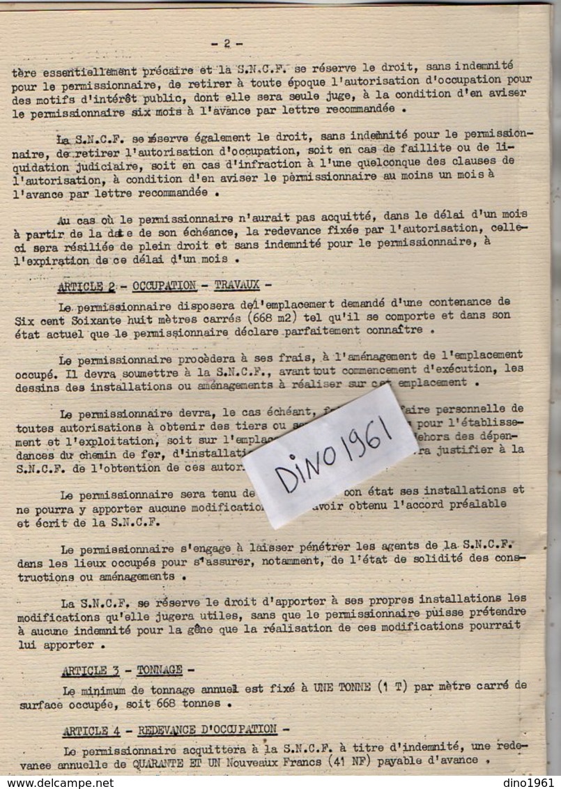 VP12.734 - PARIS X TOURS - 2 Actes De 1961 - Entre La S.N.C.F Gare De LA HAYE - DESCARTES & Mr Gaston CELLERIN - Chemin De Fer