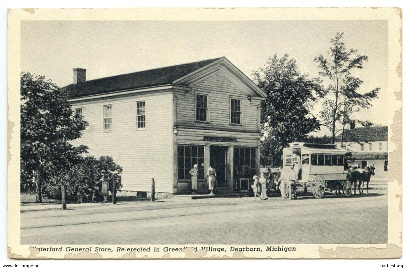 United States Vintage Postcard Waterford General Store, Greenfield Village, Dearborn, MI - Dearborn