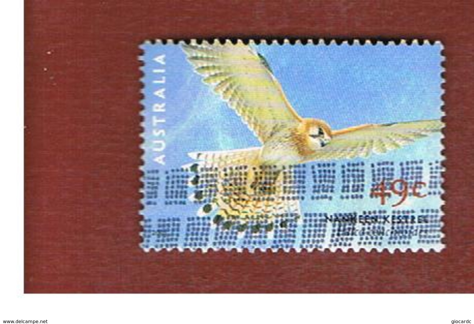AUSTRALIA  -  SG 2141    -      2001   BIRD OF PREY:  AUSTRALIAN  KESTREL     -       USED - Usati