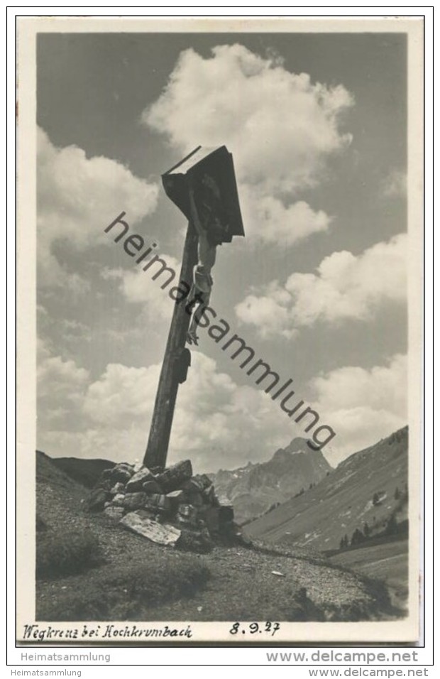 Wegkreuz Bei Hochkrumbach - Foto-AK 1927 - Verlag Keßler's Lichtbild-Werkstätte Riezlern - Warth