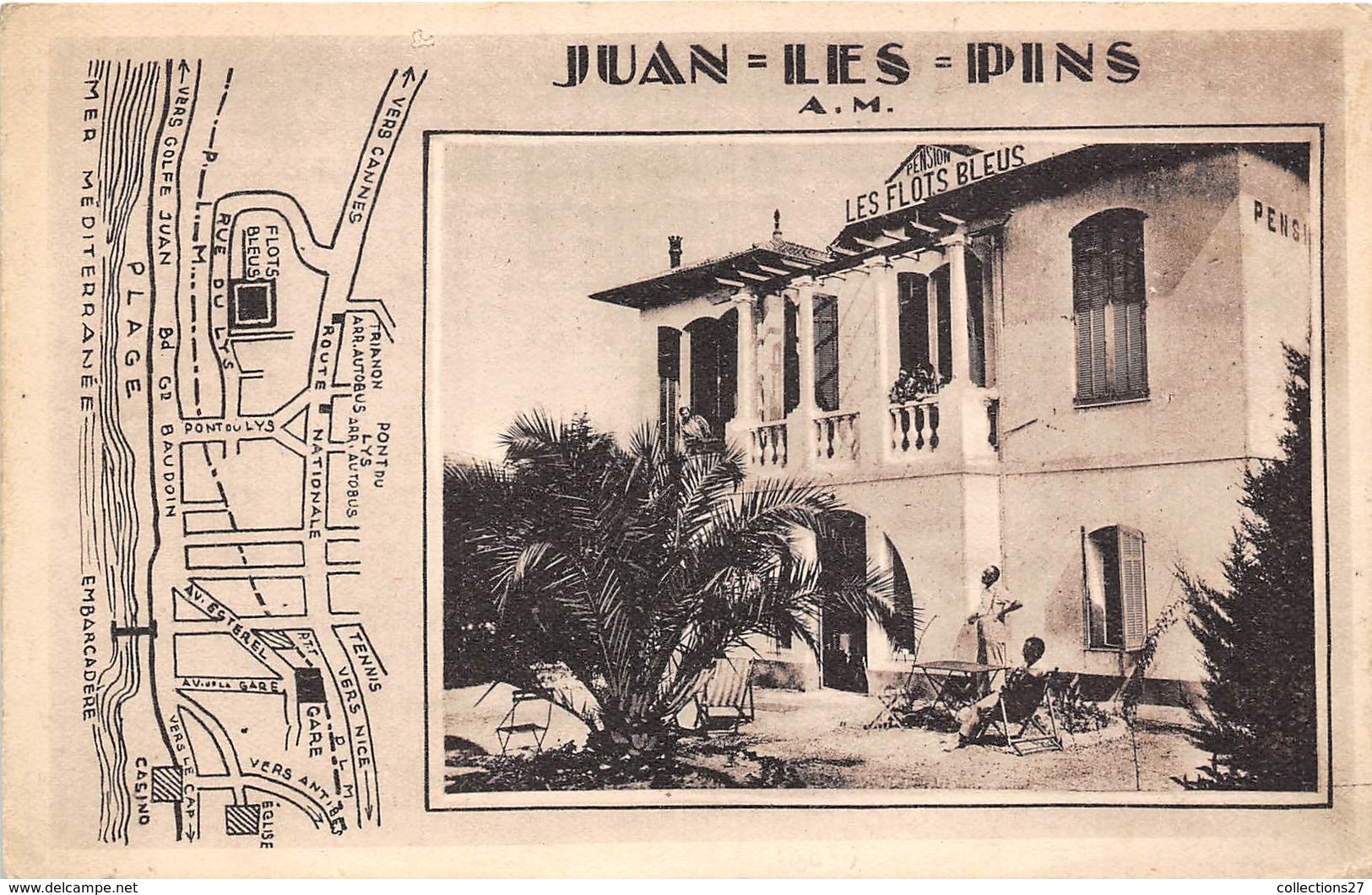 06-JUAN-LES-PINS- LES FLOTS BLEUS - HÔTEL PENSIONS - Autres & Non Classés