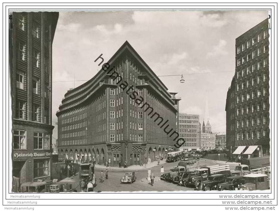 Hamburg - Chilehaus - Sprinkenhof - Verkehr - Foto-AK Grossformat - Mitte