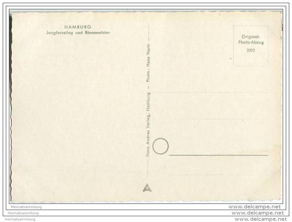 Hamburg - Jungfernstieg - Binnenalster - Schiffe - Foto-AK Grossformat - Mitte
