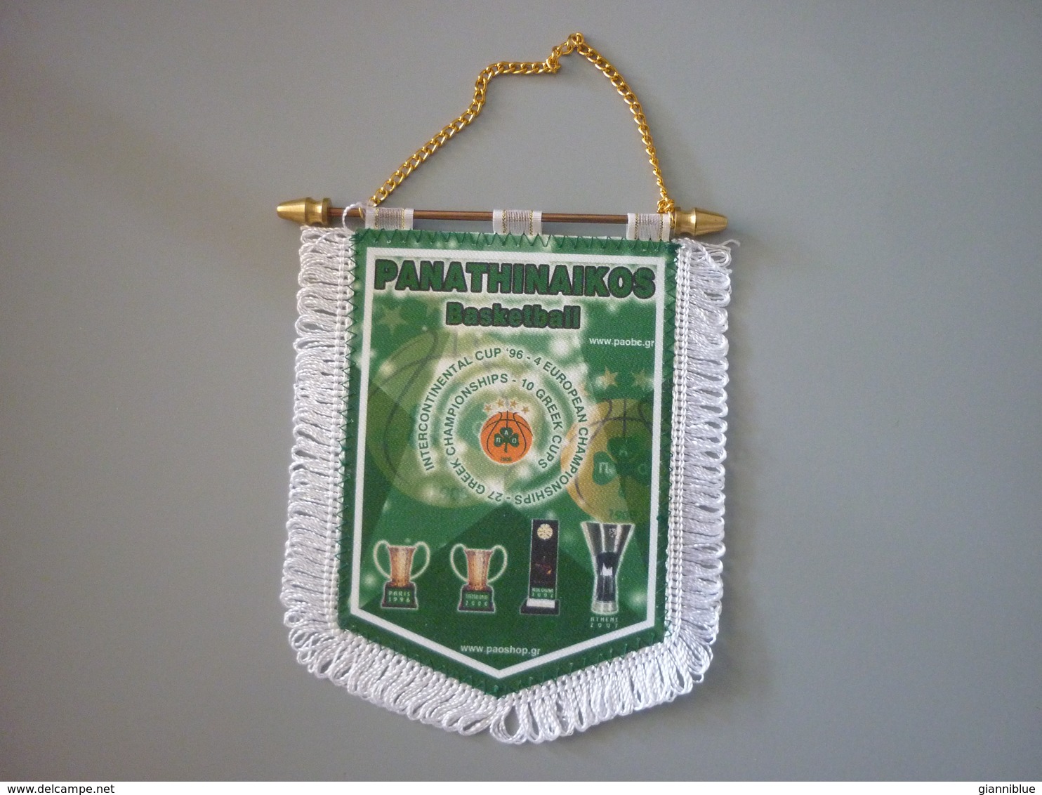 Panathinaikos Basketball Pennant Euroleague Athens Final Four 2007 Winner - Bekleidung, Souvenirs Und Sonstige