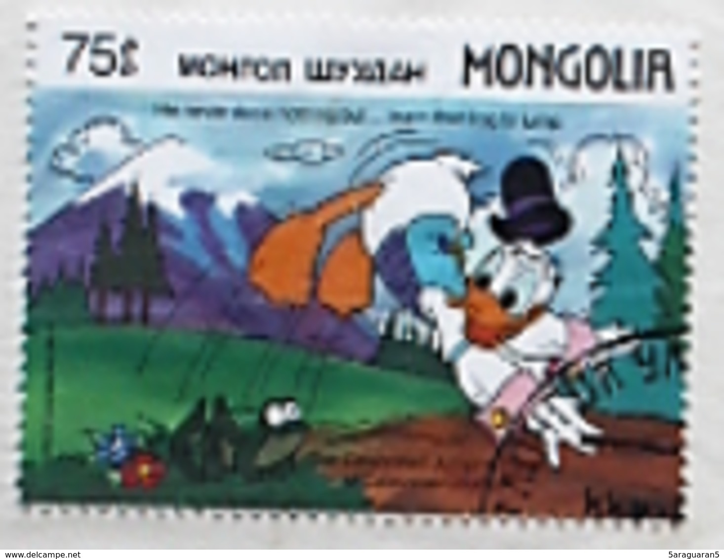 Timbre Donald Duck - Mongolia - 1987 - Disney