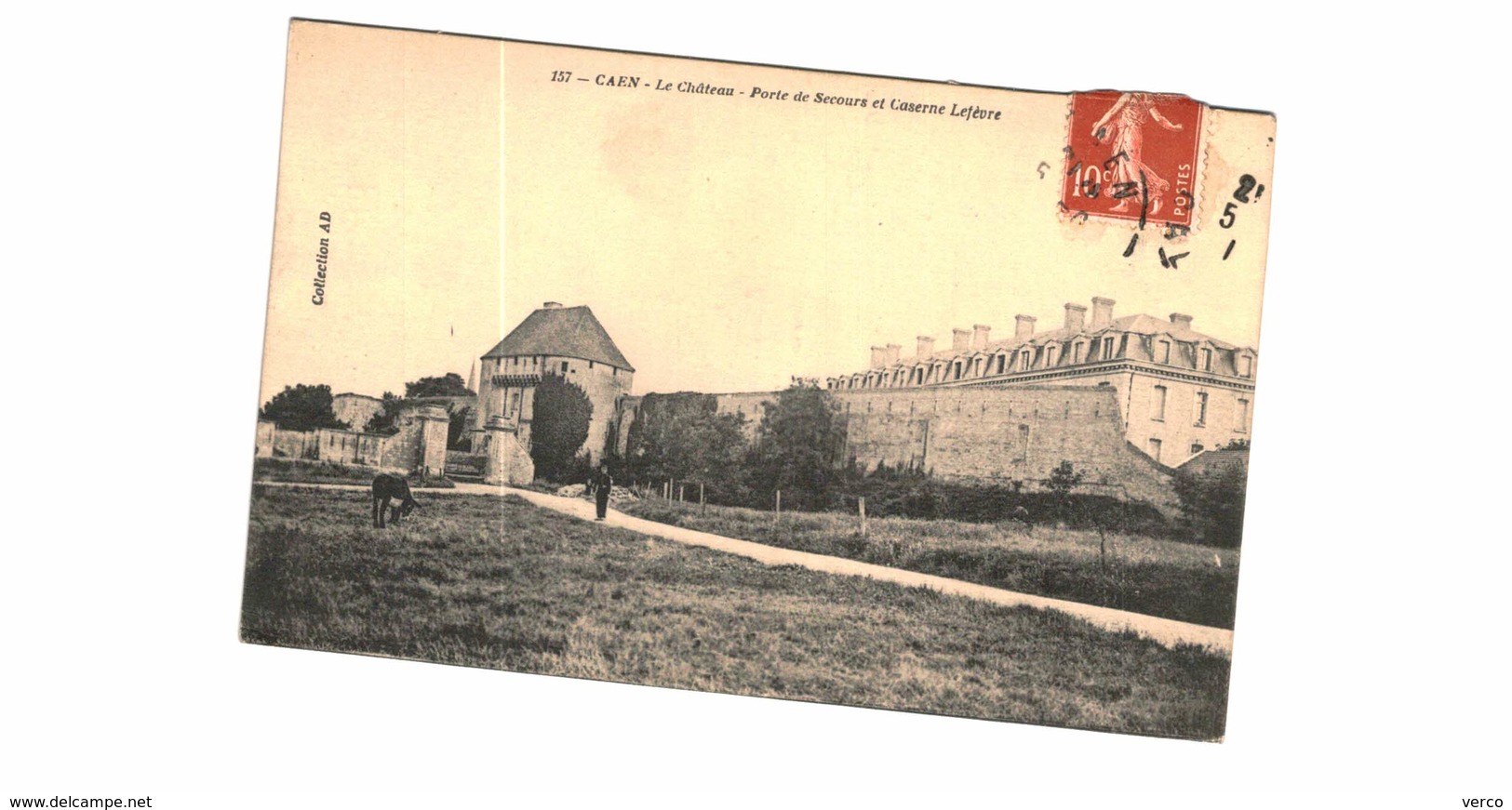 Carte Postale Ancienne De CAEN-le Château-porte De Secours Et Caserne Lefèvre - Caen