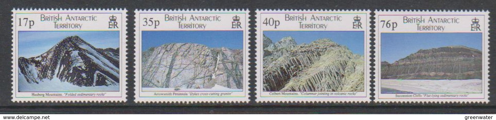 British Antarctic Territory (BAT) 1995 Geological Structures 4v ** Mnh (39459b) - Ungebraucht