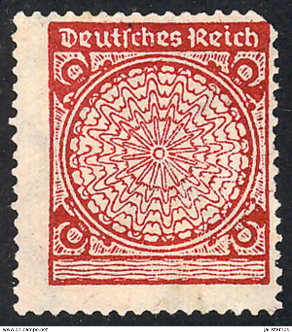 4 GERMANY: Sc.325b, 1923 10Pf. Red With Variety: VALUE OMITTED, Mint No Gum, Catalog Value US$160. - Usados