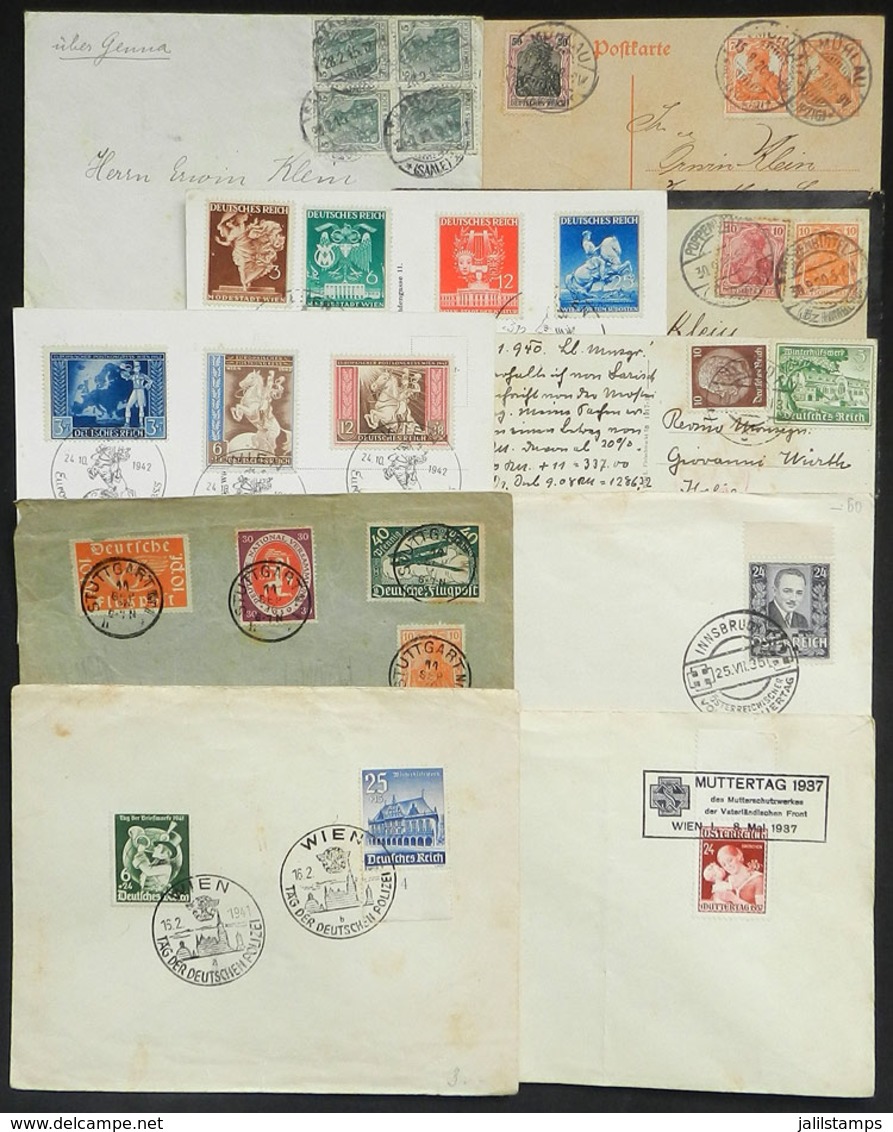 9 GERMANY: 10 Covers Used Between 1915/1942, Some With Minor Faults, Nice Group! - Altri & Non Classificati