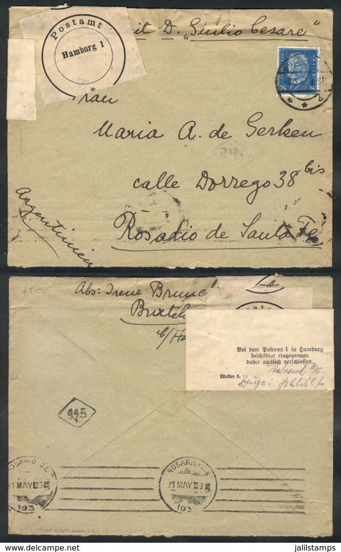 23 GERMANY: DAMAGED MAIL: Cover (including The Origina Letter) Sent From Buxtehude To Argentina On 2/MAY/1936, Damaged D - Altri & Non Classificati