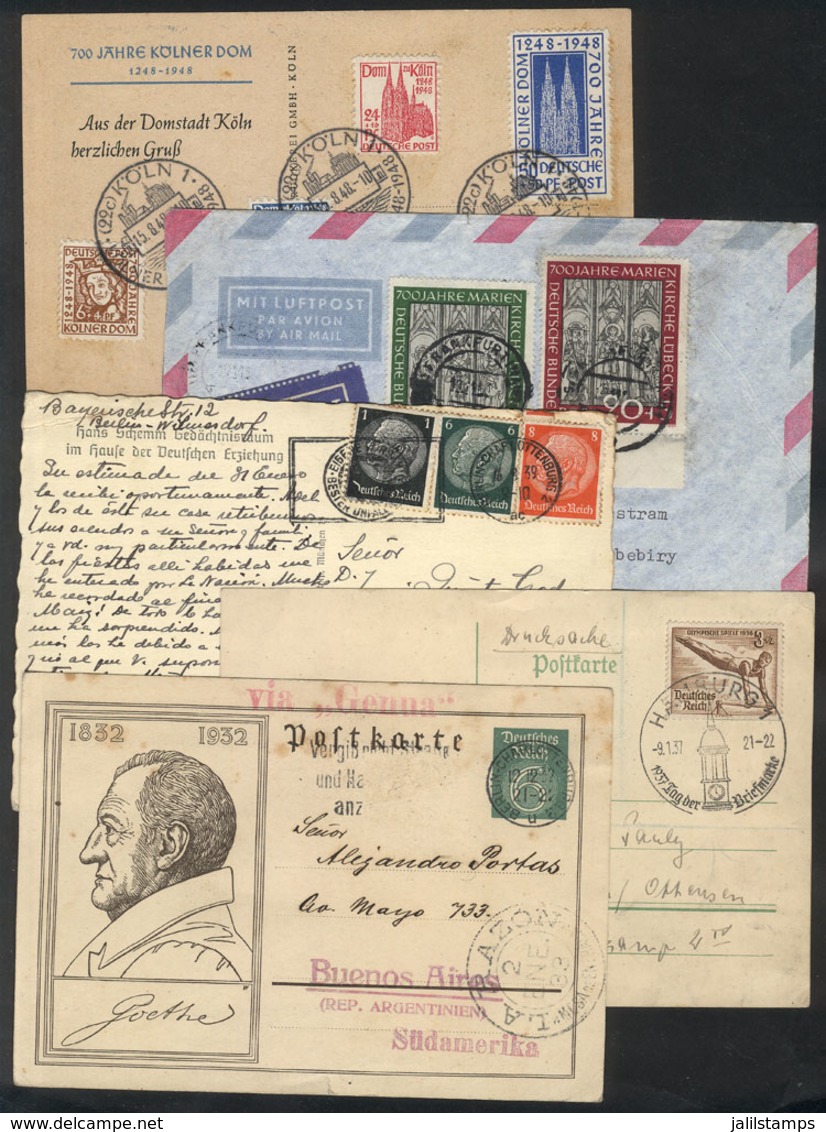 26 GERMANY: 5 Covers Or Cards Of 1933/52, Interesting! - Other & Unclassified