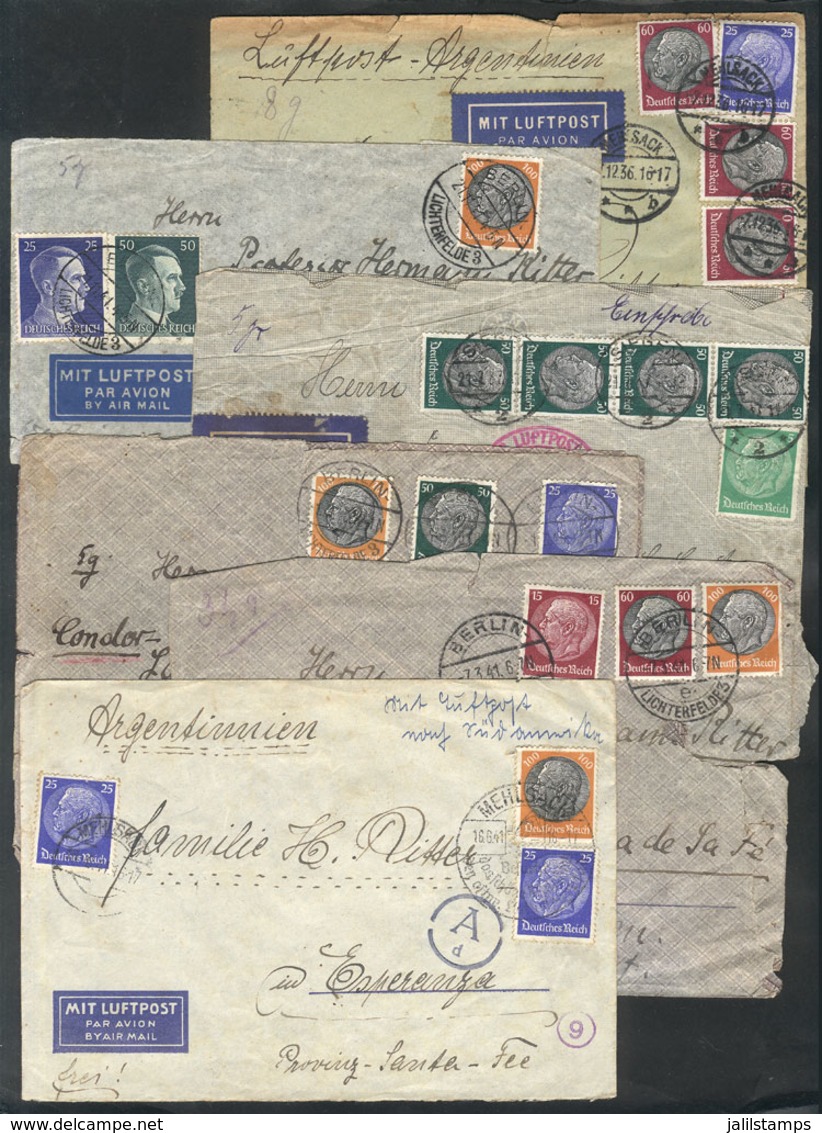 35 GERMANY: 6 Airmail Covers Sent To Argentina Between 1936 And 1941, Most With Defects But Of Good Appearance, Includin - Altri & Non Classificati