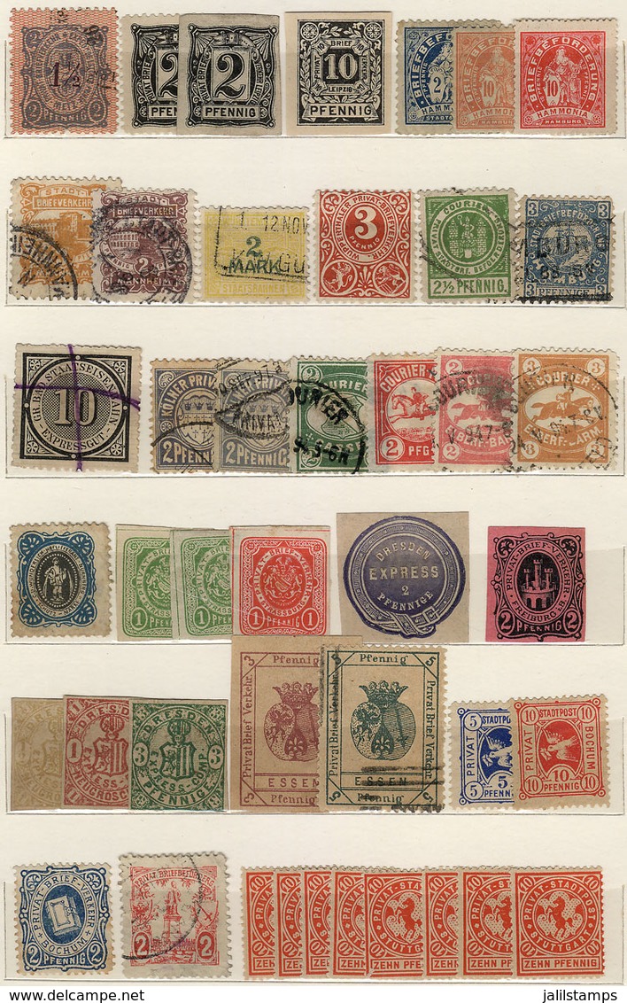 47 GERMANY: Stockbook With More Than 320 Stamps Of LOCAL POSTS, Mint Or Used, With A Great Variety And Lots Of Rare And  - Sonstige & Ohne Zuordnung