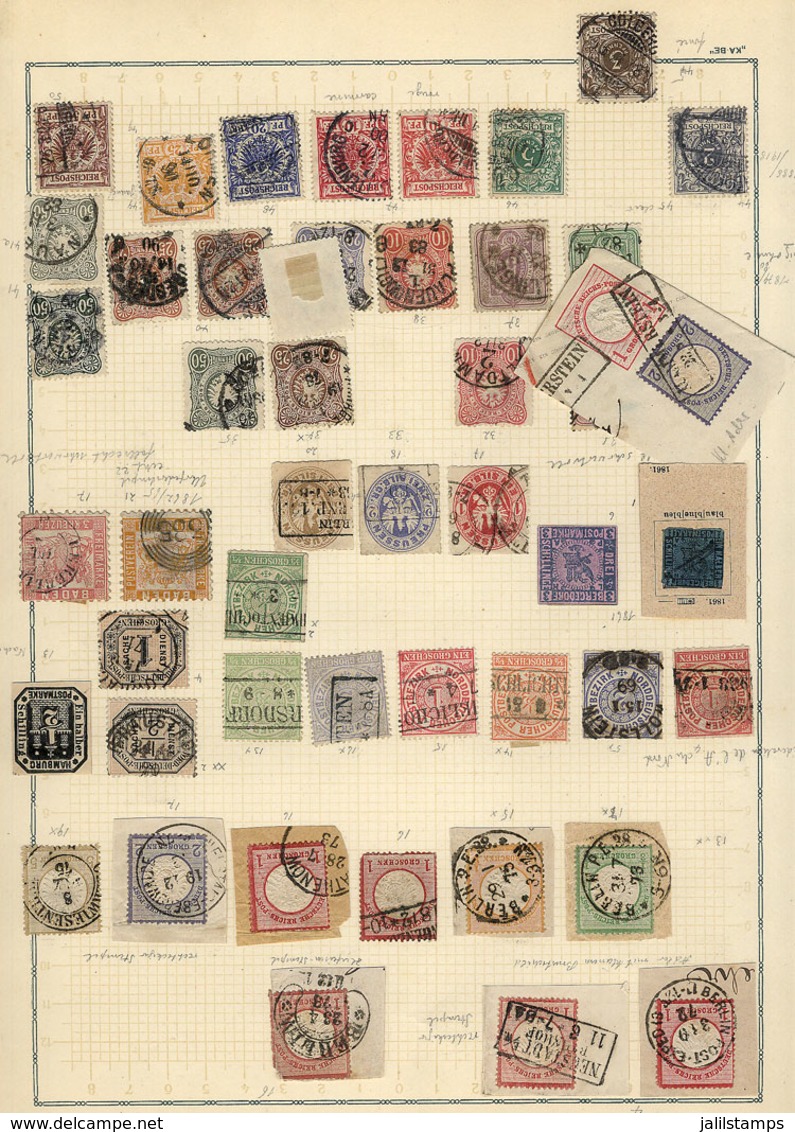 50 GERMANY: Old Collection On Album Pages, Many Hundreds Of Interesting Stamps, It Surely Includes Rare Cancels And Scar - Otros & Sin Clasificación