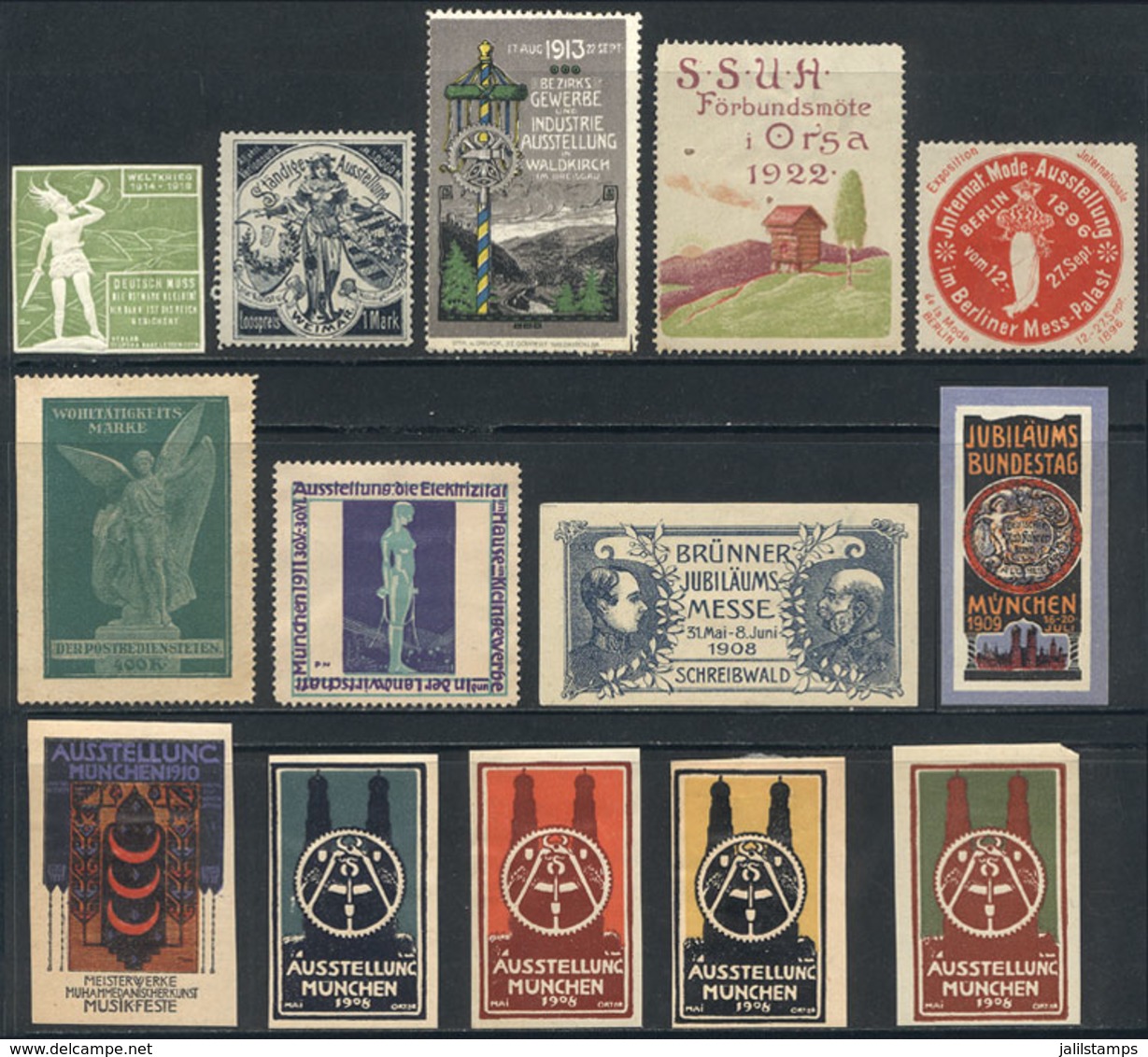 55 GERMANY: Lot Of More Than 30 Old Cinderellas, Most Of Fine Quality, Very Thematic And Nice, Low Start. - Sonstige & Ohne Zuordnung