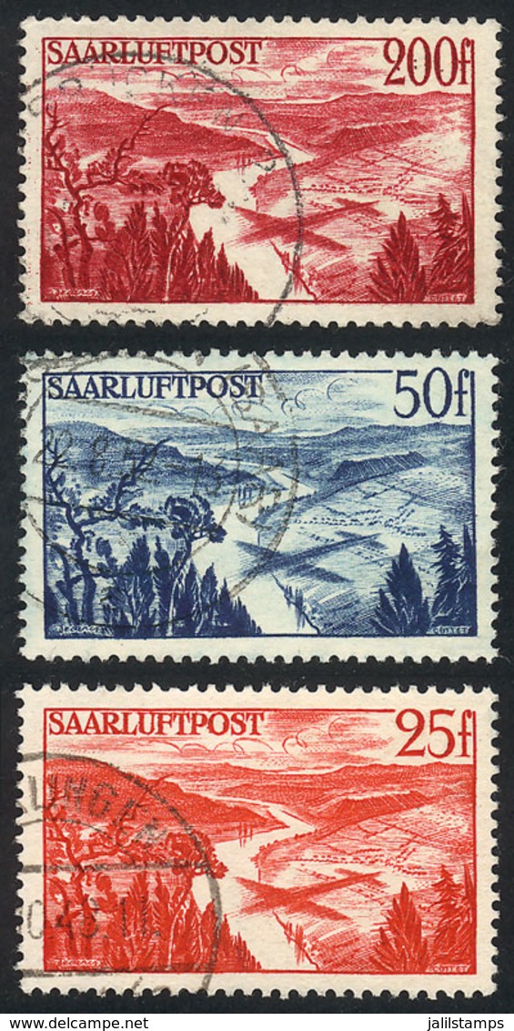 63 GERMANY - SARRE: Sc.C9/C11, 1948 Complete Set Of 3 Used Values, VF Quality, Catalog Value US$43+ - Autres & Non Classés