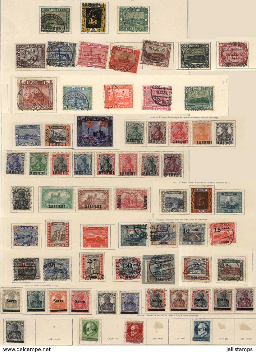 67 GERMANY - SARRE: Balance Of Old Collection On Pages, Including Some Good Values, Interesting, Good Opportunity! - Andere & Zonder Classificatie