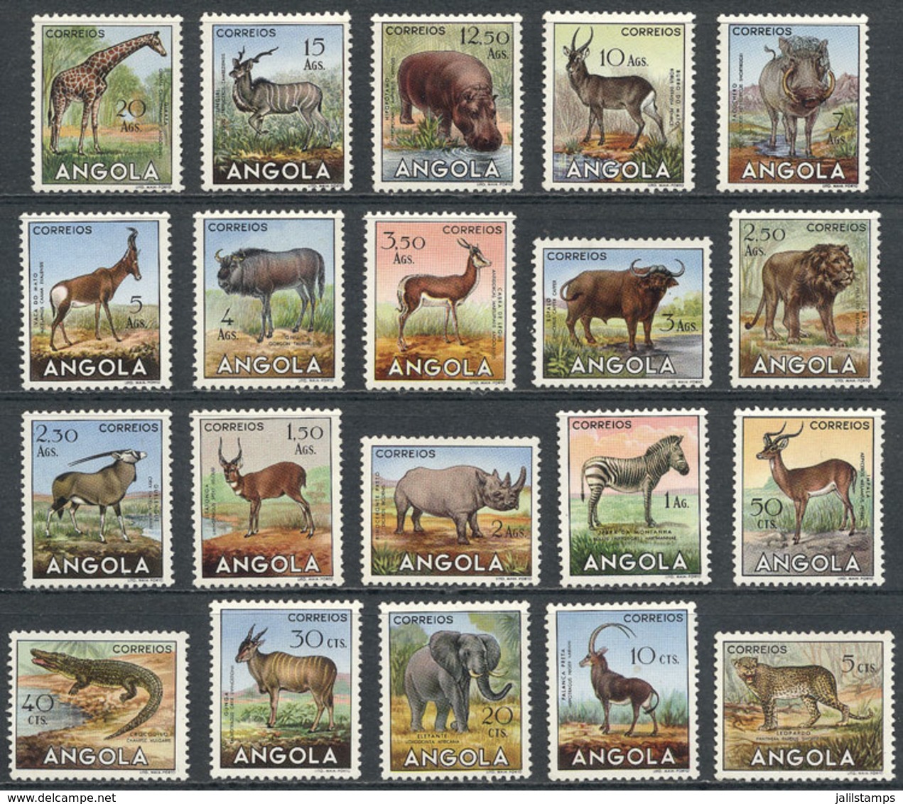 74 ANGOLA: Sc.362/381, 1953 Animals, Cmpl. Set Of 20 Values, MNH, Excellent Quality, Catalog Value US$60+ - Angola