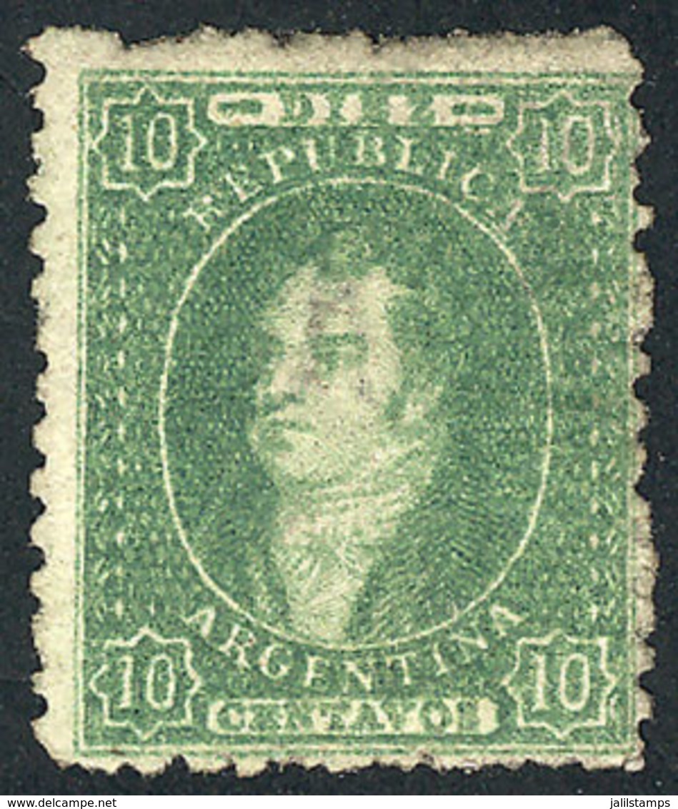 97 ARGENTINA: GJ.23, 10c. Worn Impression, Unused, VF Quality, Catalog Value US$100. - Nuevos