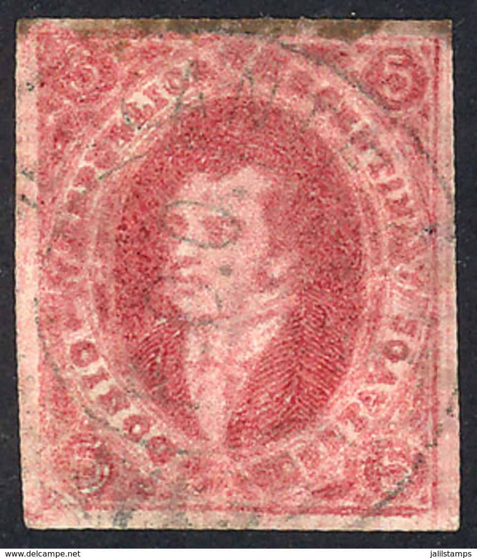 107 ARGENTINA: GJ.34c, 8th Printing WITH Lacroix Freres Watermark (very Notable, Covering About Half The Stamp), With Ra - Unused Stamps