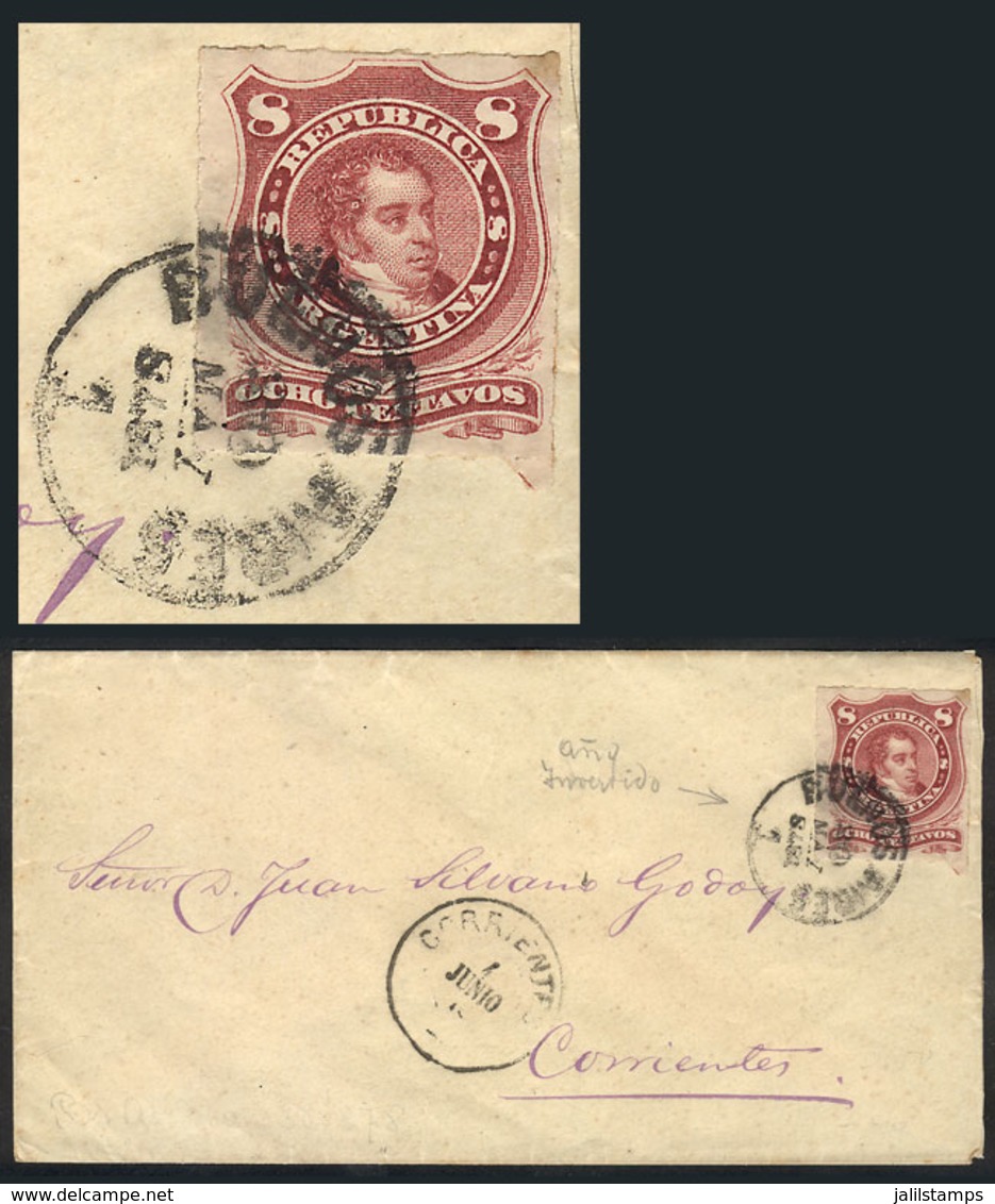 135 ARGENTINA: "GJ.49, Franking A Cover Sent From ""BUENOS AIRES 1"" To Corrientes On 30/MAY/1878, The Dispatching Cance - Other & Unclassified