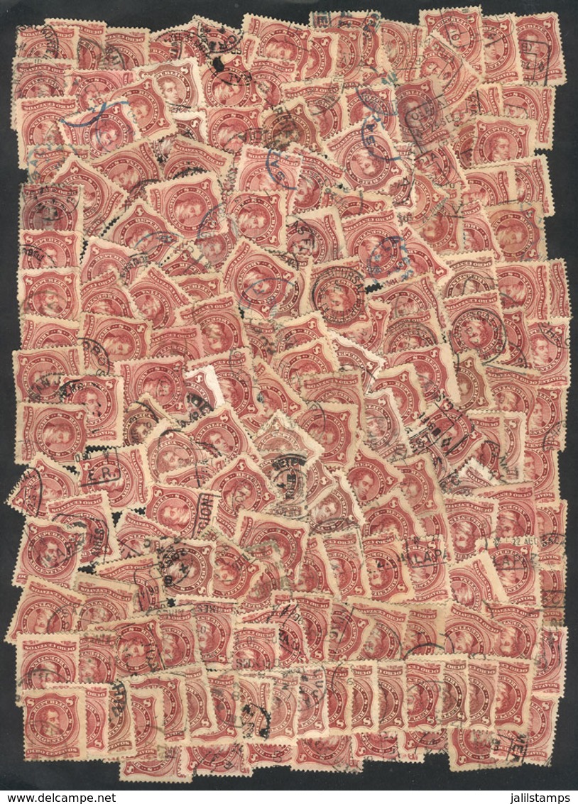 142 ARGENTINA: GJ.54, 54A Or 54B, Lot Of More Than 440 Used Stamps, General Quality Is Fine To VF, With A Wide Rage Of C - Autres & Non Classés