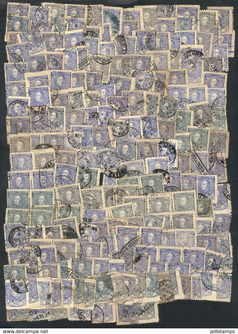 150 ARGENTINA: GJ.97 + 97A, ½c. Urquiza, Approximately 1,900 Used Stamps, Most Of Very Fine Quality, Perfect Lot To Look - Other & Unclassified