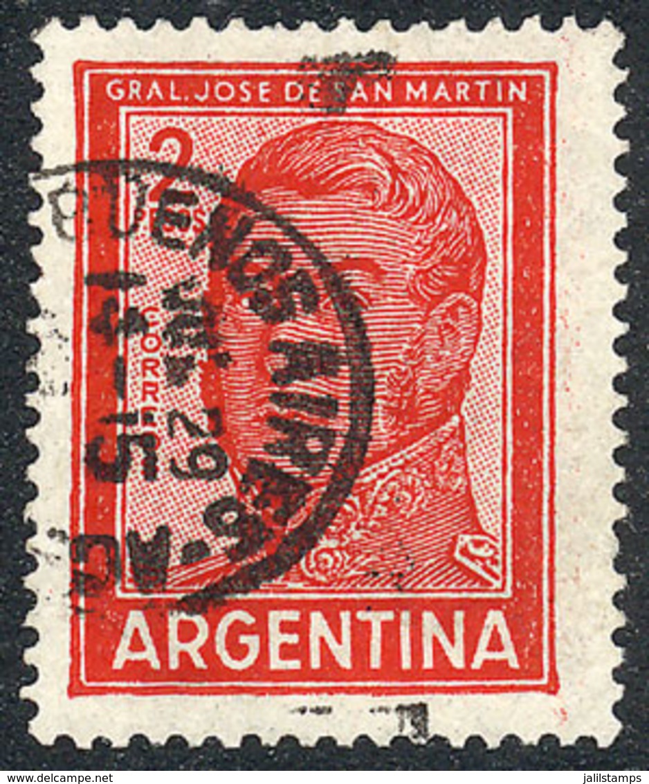 200 ARGENTINA: GJ.1134, 1959/64 2P. San Martín With LINED FACE Instead Of Dotted, VF Quality, Rare, Catalog Value US$200 - Andere & Zonder Classificatie