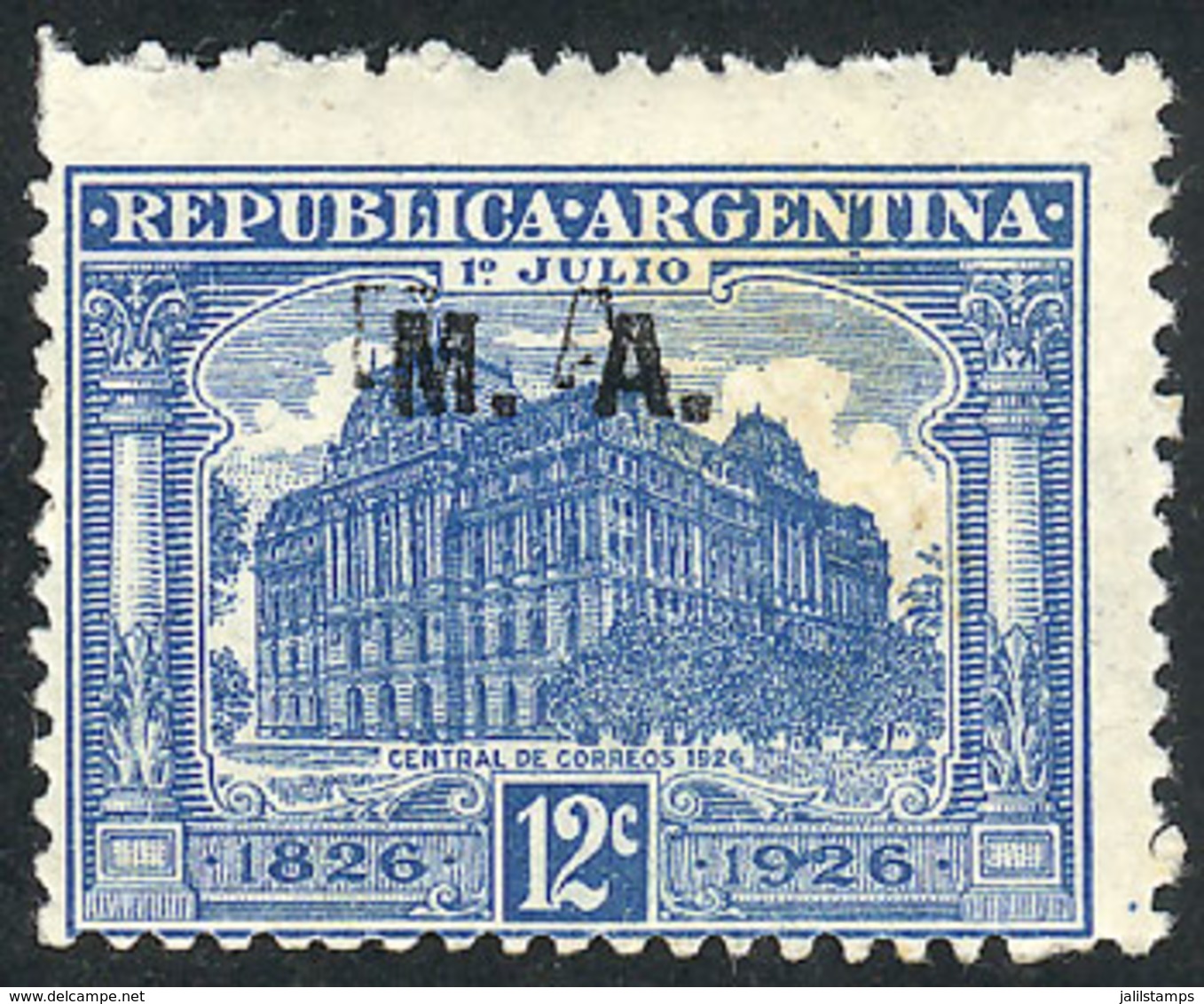 245 ARGENTINA: GJ.97a, With DOUBLE OVERPRINT Variety, Signed By Victor Kneitschel On Back, VF Quality, Rare! - Dienstzegels