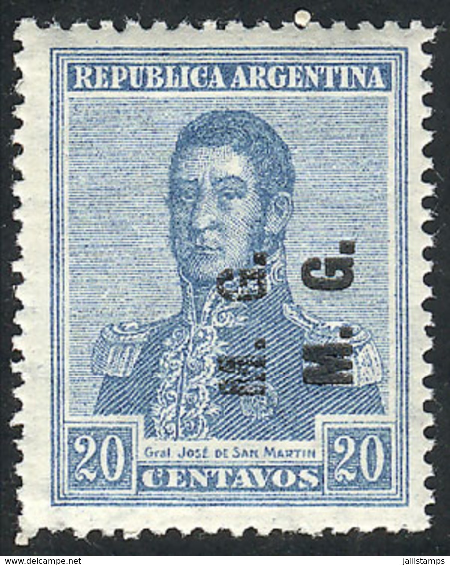 249 ARGENTINA: GJ.171b, With DOUBLE OVERPRINT Variety, MNH, Signed By Victor Kneitschel On Back, VF Quality, Rare! - Officials