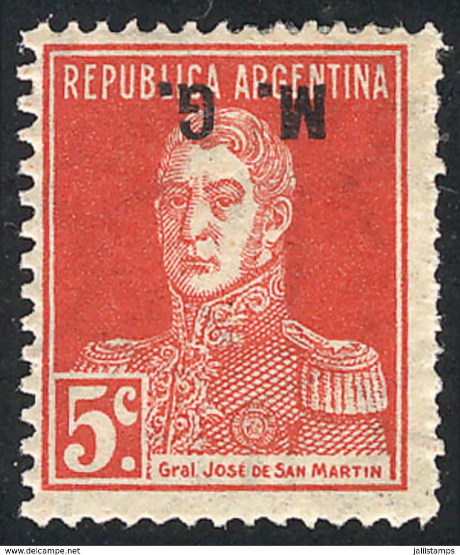 250 ARGENTINA: GJ.175b, With INVERTED OVERPRINT Variety, Very Fine Quality! - Service
